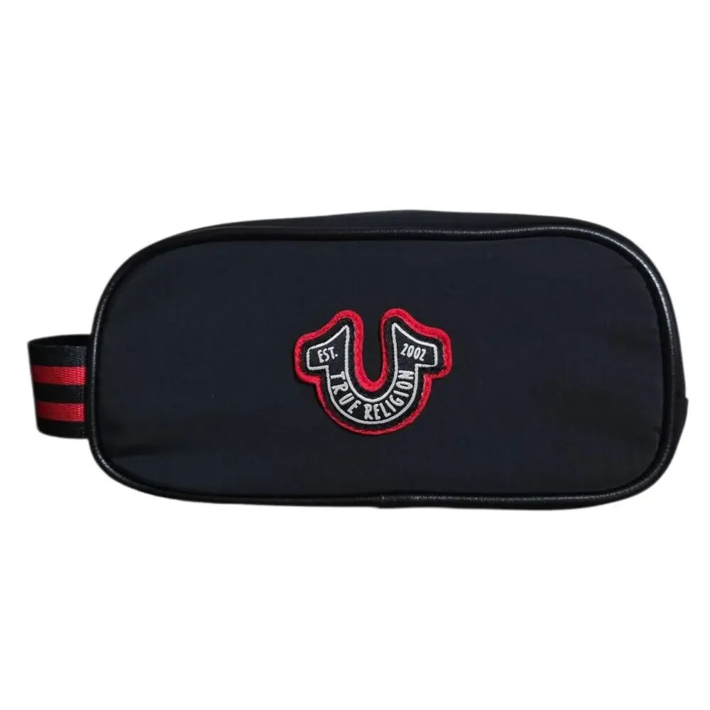 True Religion Toiletry Bag Grooming Dopp Kit Travel Shave Cosmetic Case Penn Blk